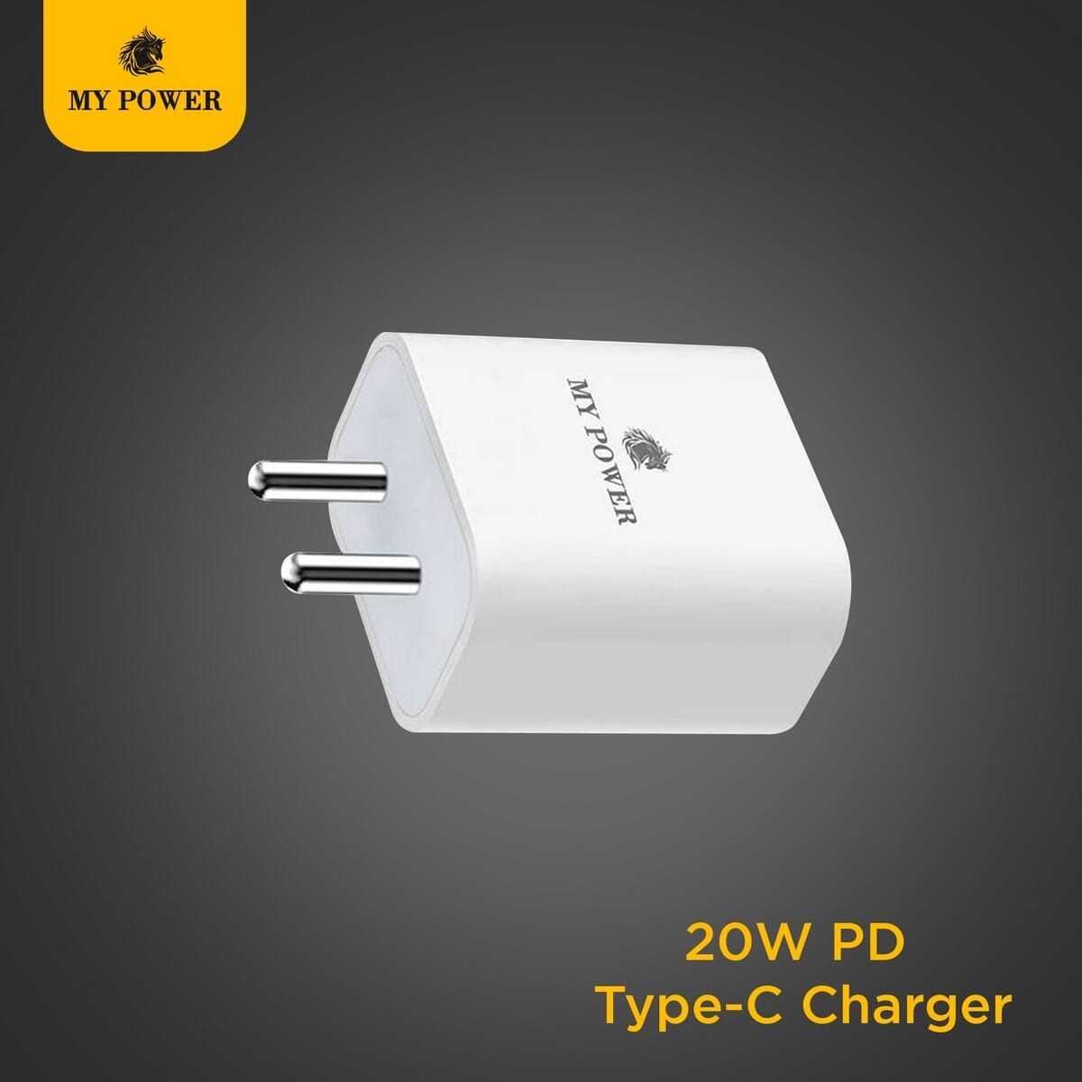 My Power 20 Watt PD Adaptor , Pd Charger, Type C Output Charger White colour MP98pd Dock Round Indian Pin