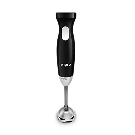 Wipro FB102 Hand Blender 300 Watt(Food Grade SS Stem) with DC Motor| Low noise & Super Fast operation|2 in 1 blade-Churn, Whip,Blend &Whisk|Sleek & Ergonomic|Hanging Hook