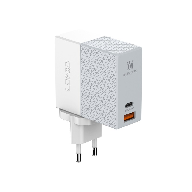 LDNIO A2620C 65W PD & QC 3.0 USB Type-C (2 Ports) High Power Charger Adapter