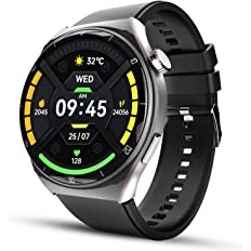 beatXP Vega X 1.43" AMOLED 466 * 466px Display One-Tap BT 5.2 Calling AI Voice Assistant Smartwatch (Electric Black)