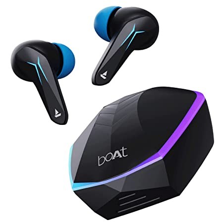 boAt Immortal 121 TWS Wireless Gaming in Ear Earbuds with Beast Mode(40ms Low Latency), 40H Playtime, Blazing LEDs, Quad Mics ENx Signature Sound, ASAP Charge(10 Mins= 180 Mins)(Black Sabre)
