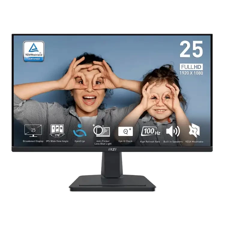 MSI PRO MP251 Monitor (24.5" Full HD | IPS Panel | 100Hz | 1ms | 101% sRGB Color Gamut | Eyecare)