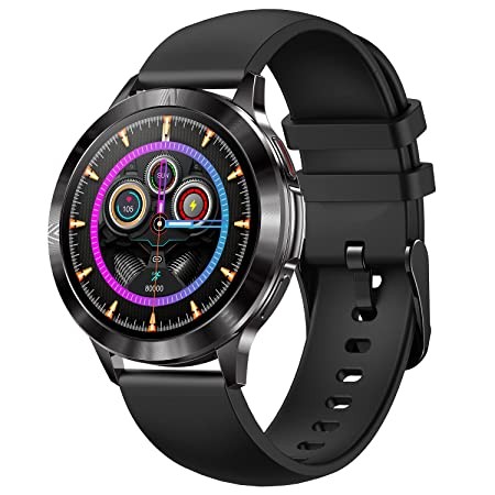 Fire-Boltt Mystic 1.3" AMOLED Display Smartwatch, Bluetooth Calling, 360*360 pixels high resolution, 680 NITS Peak Brightness, 60Hz Refresh Rate, Dual Button Technology, Whatsapp Notification (Black)