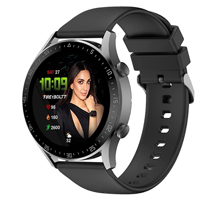 Fire-Boltt India's No 1 Smartwatch Brand Talk 2 Bluetooth Calling Smartwatch with Dual Button, Hands On Voice Assistance, 120 Sports Modes, in Built Mic & Speaker with IP68 Rating (Black)