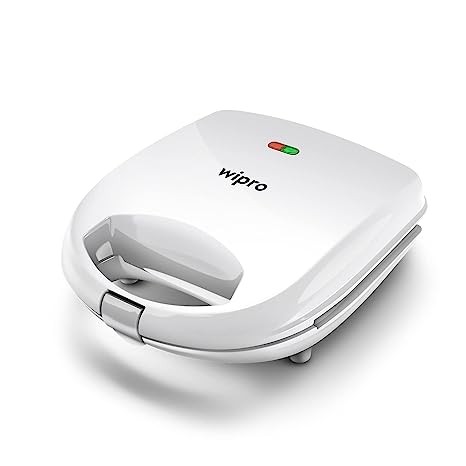 Wipro Vesta BS101 Sandwich Maker |Standard Size | Auto Temp Control| Smart LED Indicator |Non-stick-BPA& PFOA Free|White|1 year warranty| Regular Bread Size for 2 Slices|700 Watt