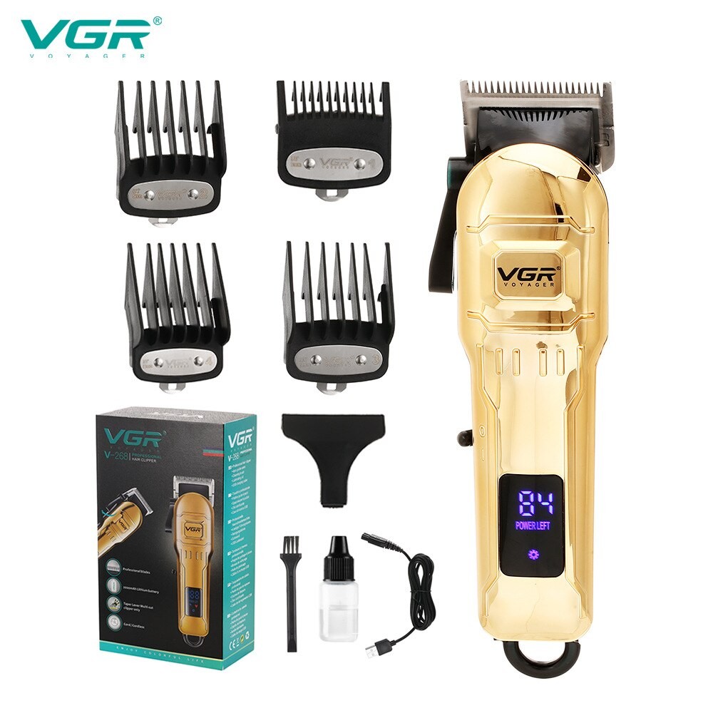 2021 VGR V-268 2000mAh Barber Professional Hair Clipper LCD Digital Display Rechargeable Clipper Cord & cordless Hair Trimmer