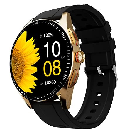Fire-Boltt Invincible Plus 1.43" AMOLED Display Smartwatch with Bluetooth Calling, TWS Connection, 300+ Sports Modes, 110 in-Built Watch Faces, 4GB Storage & AI Voice Assistant (Gold Black)