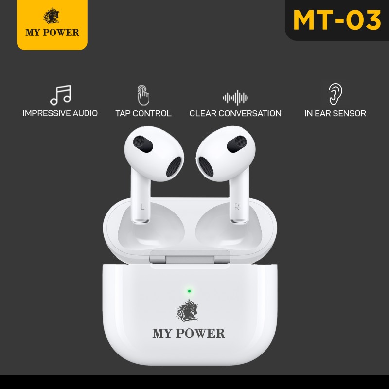 My Power Earbuds Mt03, Bluetooth Earphone, Wireless Earphone, Wireless Earbuds