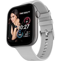 Fire-Boltt Ring 3 Smart Watch 1.8 Biggest Display with Advanced Bluetooth Calling Chip, Voice Assistance,118 Sports Modes, in Built Calculator & Games, SpO2, Heart Rate Monitoring (Grey)