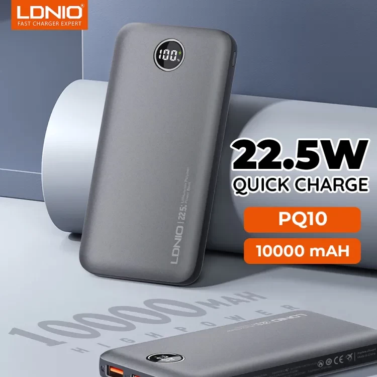 LDNIO 10000mAh Ultra Slim Led Digital Display Power Bank PQ10