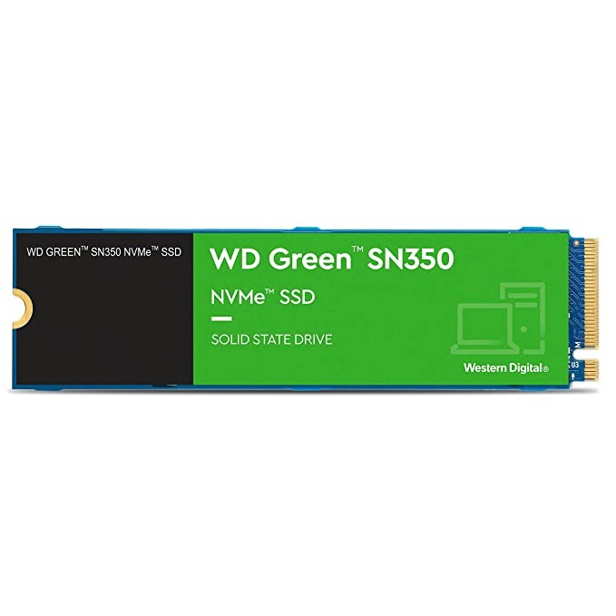 Western Digital WD Green SN350 NVMe 480GB, 22.8 Centimetres, PCIE x 4, Upto 2400MB/s, Multitasking,  3 Y Warranty, PCIe Gen 3 NVMe M.2 (2280), Internal Solid State Drive (SSD) (WDS480G2G0C) for Laptop
