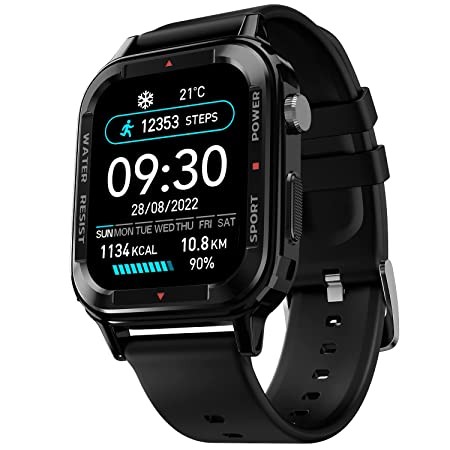 Fire-Boltt Tank 1.85" Outdoor Rugged Bluetooth Calling Smart Watch, 123 Sports Mode, 8 UI Interactions, Built in Speaker & Mic, 7 Days Battery (Black)
