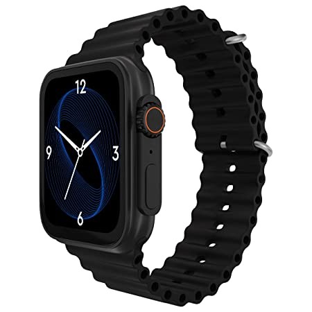 Zebronics ICONIC ULTRA AMOLED Smart watch with Calling Bluetooth 5.1, 1.78" (4.5cm) Large 2.5D screen, Voice assistant, Always ON Display, Built-in rechargeable battery & Female health- Black
