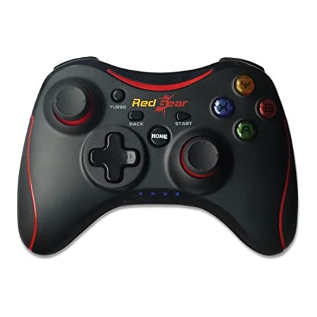 Redgear Pro Wireless Gamepad with 2.4GHz Wireless Technology, Integrated Dual Intensity Motor, Gamepad with 2 Dongles, Illuminated Keys for PC(Compatible with Windows 7/8/8.1/10 only), ‎Integrated dua