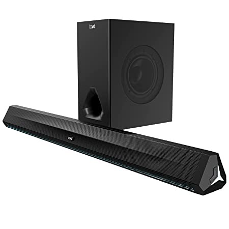 boAt Aavante Bar Orion Soundbar with 160W RMS Signature Sound, 2.1 CH, BT v5.3, Multi-Compatibility Modes, Wired Subwoofer, EQ Controls, Dynamic LEDs & Master Remote Control(Premium Black)