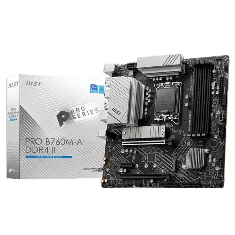 MSI PRO B760M-A DDR4 II Motherboard (Micro-ATX | Support 14th, 13th & 12th Gen Intel Processor | Gen4 M.2 | 2.5G LAN)