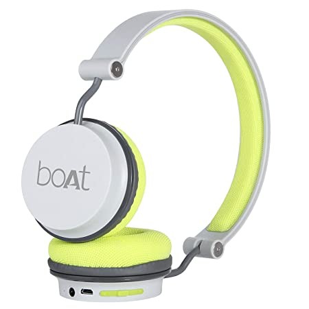 boAt Rockerz 400 Bluetooth On Ear Headphones With Mic With Upto 8 Hours Playback & Soft Padded Ear Cushions(Grey/Green)