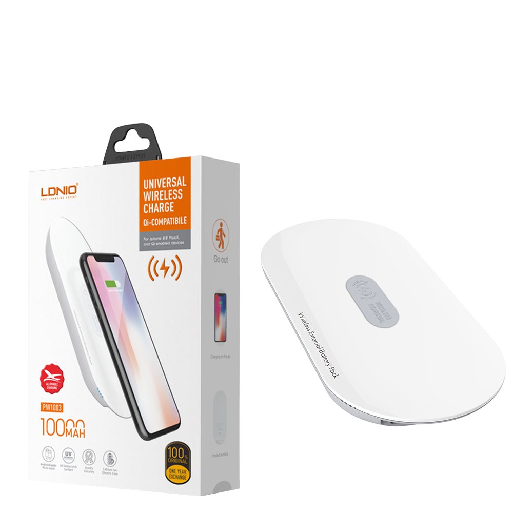 LDNIO PW1003 5000mAh Wireless Charger USB Li-Polymer Slim Powerbank