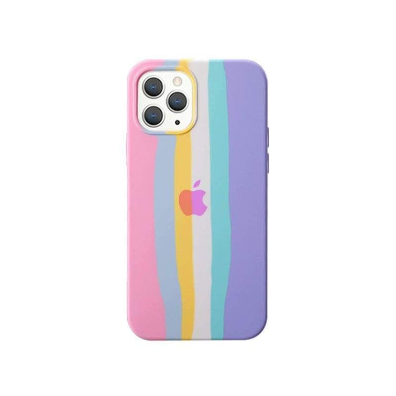 PInk Iphone 12 Pro Max Rainbow Fancy Cover With Silicone Case