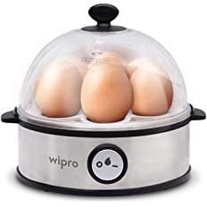 Wipro Vesta Electric Egg Boiler, 360 Watts, 3 Boiling Modes, Stainless Steel Body and Heating Plate, Boils up to 7 Eggs at a time, Automatic Shut Down, White, Standard (VB021070)