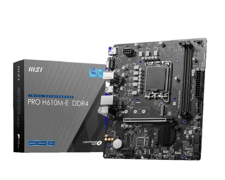 MSI PRO H610M-E DDR4 Motherboard (mATX | Support 12th, 13th & 14th Gen Intel Processor | 2x DDR4 RAM | 1x M.2 | G-LAN | USB 3.2 | HDMI)