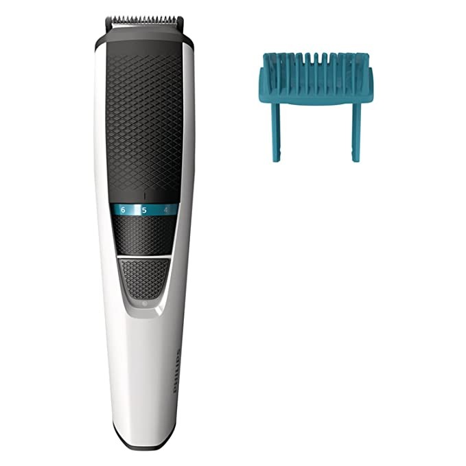 Philips BT3203/15 cordless rechargeable Beard Trimmer - 10 length settings; 45 min run time, White