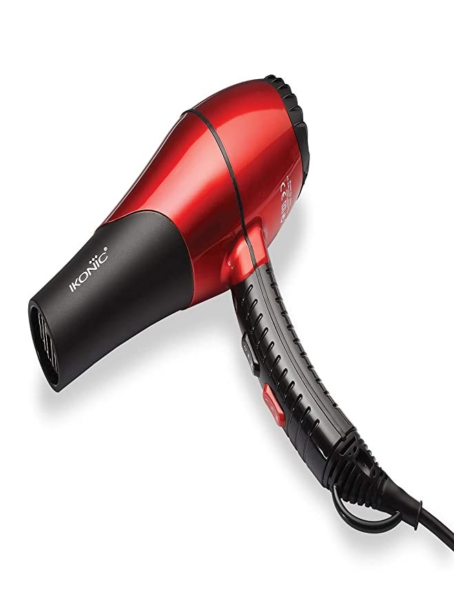 IKONIC Hair Dryer- Pro 2200 Black & Red, 2200 Watts