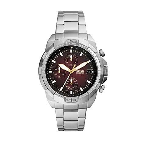 Fossil Bronson Silver Stainless steel Watch FS5878 with (Water Resistant, Chronograph) features