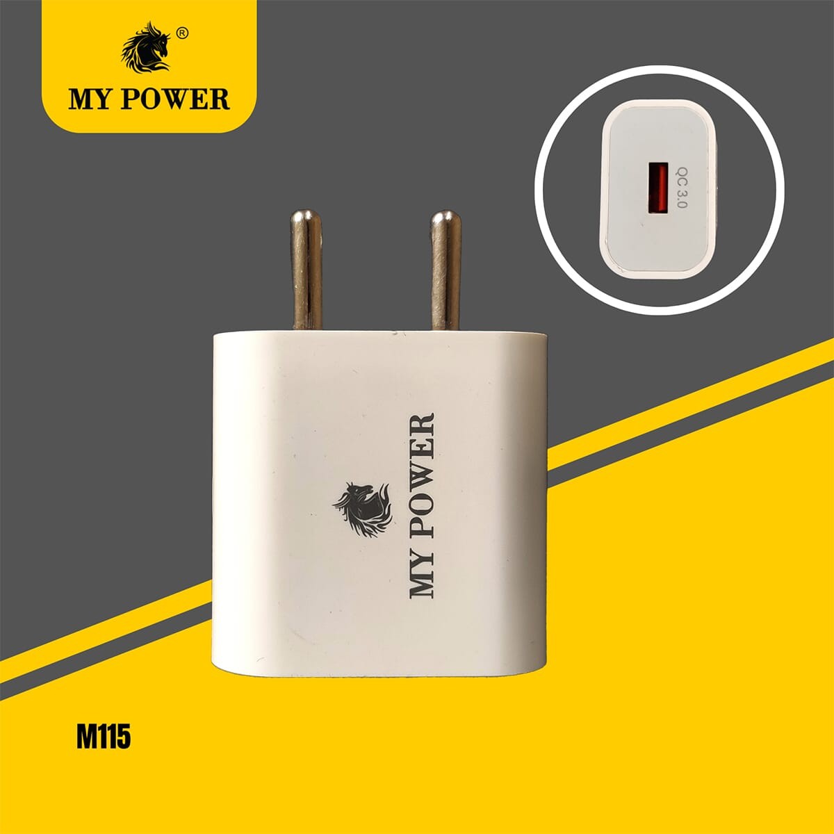 My Power 15-watt Quick Charger 3.0, Indian Pin, White Color With 6 Months of Warranty