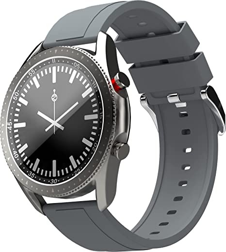 Zebronics ZEB-FIT4220CH Smart Fitness Watch with Call function via built-in Speaker and Mic, SpO2, BP & Heart Rate Monitor, IP67 Water Resistant, 7 Sports Mode (Silver Rim + Gray Strap)