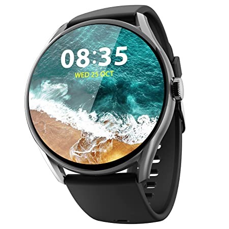 beatXP Vega 1.43" AMOLED 466 * 466px Display One-Tap BT 5.2 Calling AI Voice Assistant Smartwatch (Electric Black)