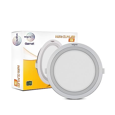 Wipro D710660 Garnet 6-Watt Wave Slim Panel Light (Cool Day Light, White, Round)