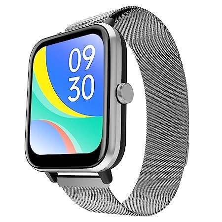 ZEBRONICS DRIP Smart Watch with Bluetooth Calling, 4.3cm (1.69"), 10 Built-in & 100+ Watch Faces, 100+ Sport Modes, 4 Games, Voice Assistant, 8 Menu UI, Fitness Health & Sleep Tracker (Metal Silver)