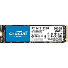 Crucial P2 500GB 3D NAND NVMe PCIe M.2 SSD Up to 2400MB/s - CT500P2SSD8